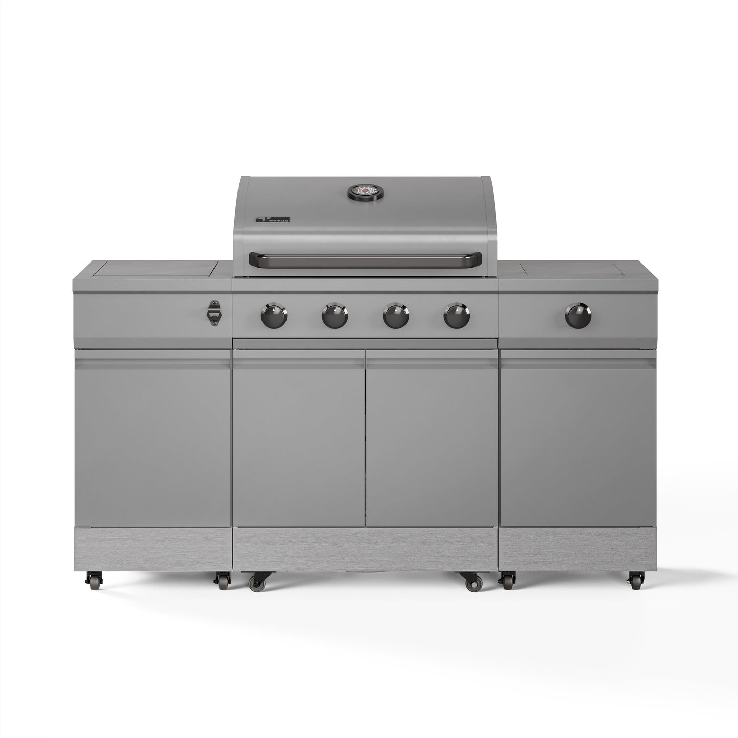 TYTUS Fresno 5-Burner LP/NG Convertible Grill in Gunmetal + Carbon Wood - TDT-021-0105