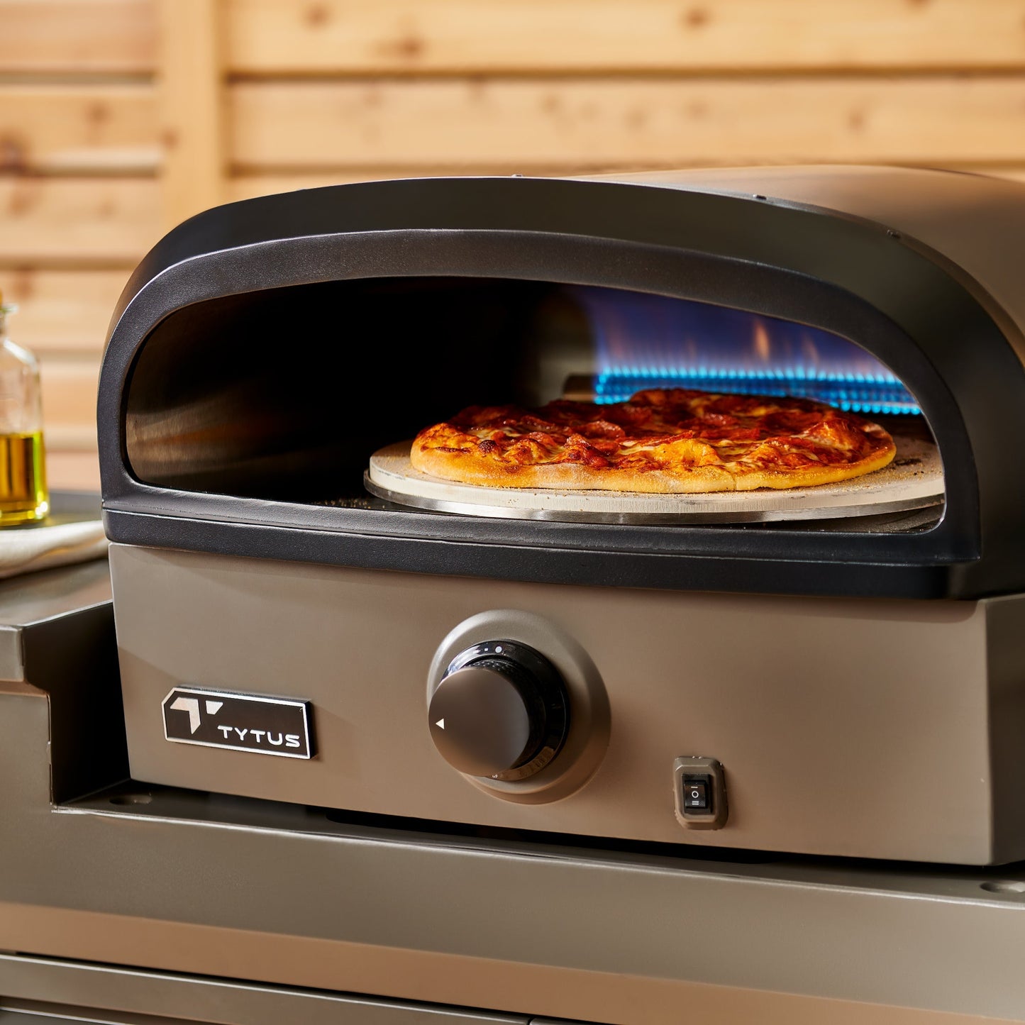 TYTUS Emberwood Pizza Oven with Grill and Prep Cart - TDT-CRT-GPZA