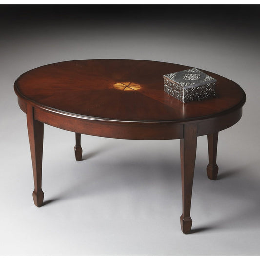 Butler Specialty Company Clayton Oval Wood Coffee Table, Dark Brown  - 1234024