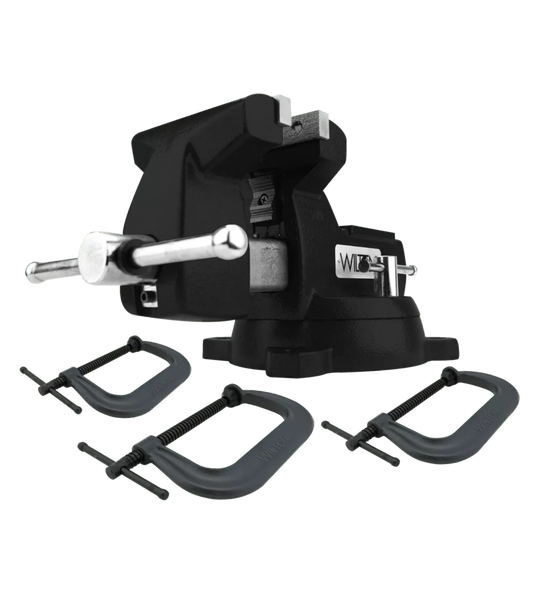WILTON Holding Strong Kit, Black 746 Mechanic's Vise, & 3 PC. 400 Series C-Clamp Set - WL9-21500K