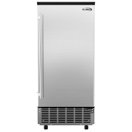 KOOLMORE BIM75BS 15 in. Stainless-Steel Built-In/Free-Standing Ice Maker, 75lbs/24h, BIM75-BS. - BIM75BS