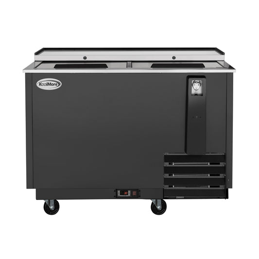 KOOLMORE 50 in. Commercial Bottle Cooler in Black with Built-In Opener, ETL Listed, 14 cu. ft. - KMBOC50BK