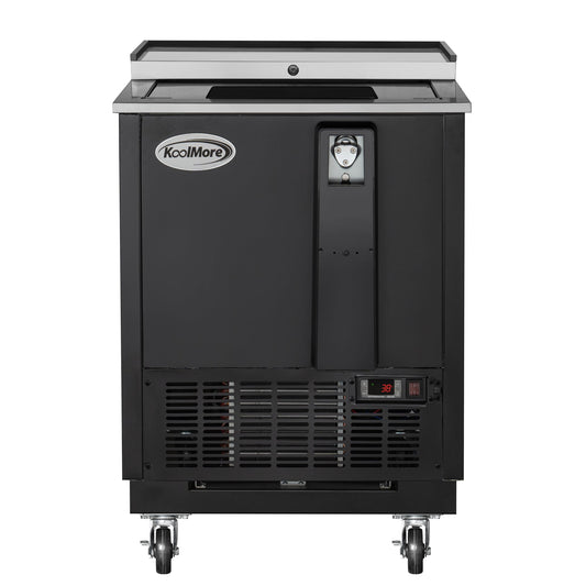 KOOLMORE 25 in. Commercial Bottle Cooler in Black with Built-In Opener, ETL Listed, 5 cu. ft.  - KMBOC25BK