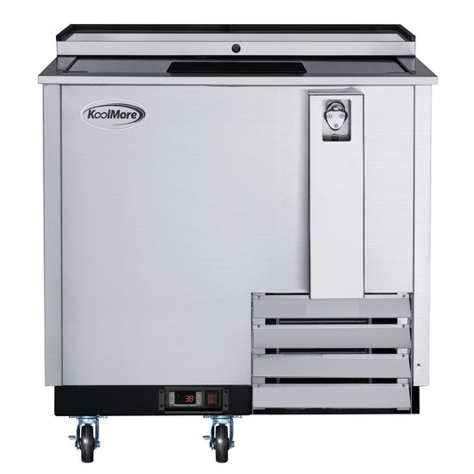 KOOLMORE 36 in. Commercial Bottle Cooler in Stainless-Steel with Built-In Opener, ETL Listed, 9 cu. ft.  - KMBOC36SS
