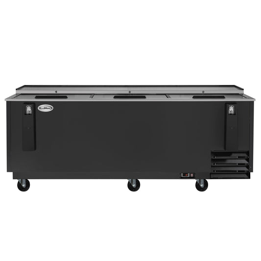 KOOLMORE 95 in. Commercial Bottle Cooler in Black with Built-In Opener, ETL Listed, 30 cu. ft - KMBOC95BK