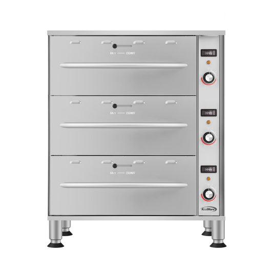 KOOLMORE KMWDM3 Three-Drawer Commercial Free Standing Warming Drawer in Stainless-Steel -  KM-WD-M3