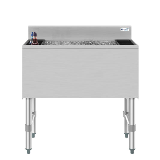 KOOLMORE KMUIB1830 30 in. Commercial Underbar Ice Bin with Siding Lid in Stainless Steel  - KM-UIB-1830