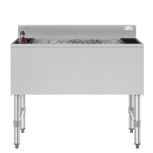KOOLMORE KMUIB1836 36 in. Commercial Underbar Ice Bin with Siding Lid in Stainless Steel  - KM-UIB-1836