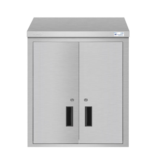 KOOLMORE KMWMC1524S 24 in. Kitchen Wall Cabinet with Hinged Doors and 2 shelves in Stainless-Steel  - KM-WMC-1524-S