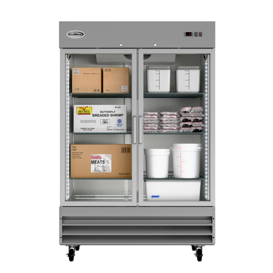 KOOLMORE 54 in. Two Glass Door Reach-In Freezer 47 cu ft. -  RIF-2D-GD