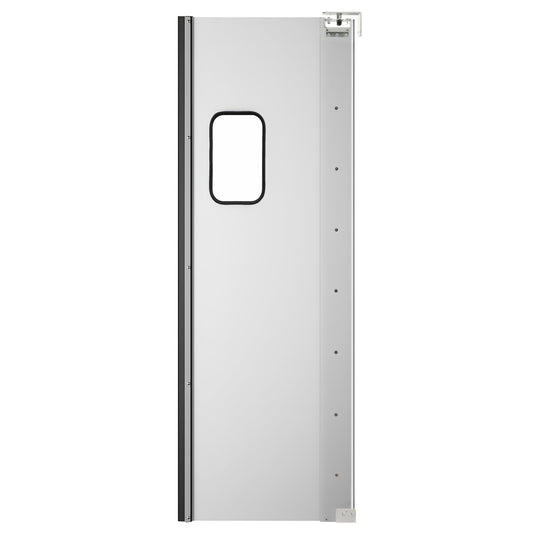 KOOLMORE KMSWD30 Commercial Single Aluminum Swinging Traffic Door with 9 In. x 14 In. Window - 30 In. x 84 In. Door Opening  - KM-SWD30