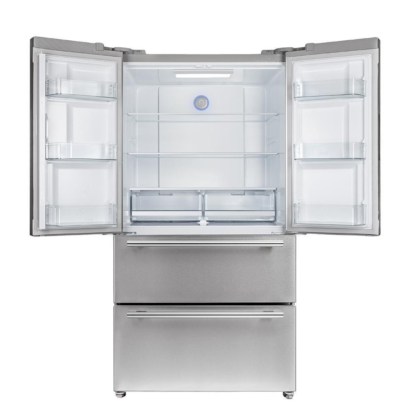 Forno 4-Piece Appliance Package - 48-Inch Gas Range, Refrigerator, 24-Inch Microwave Oven, & 3-Rack Dishwasher in Stainless Steel - AP4-6244-48-MWO
