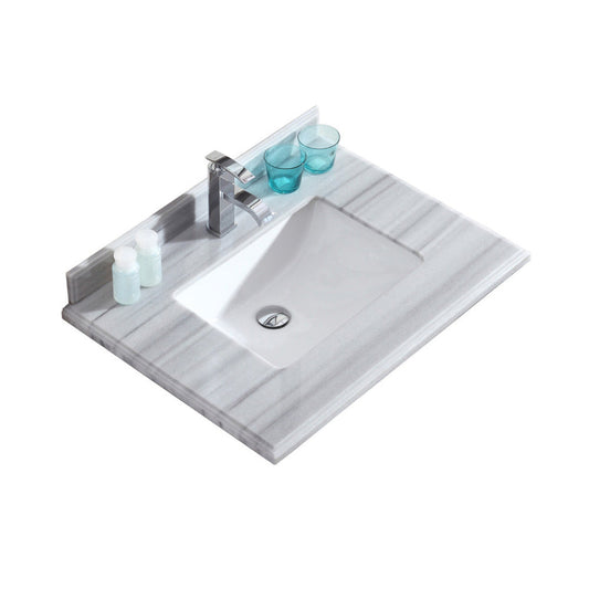 Laviva White Stripes Countertop - 313SQ1H-24-WS