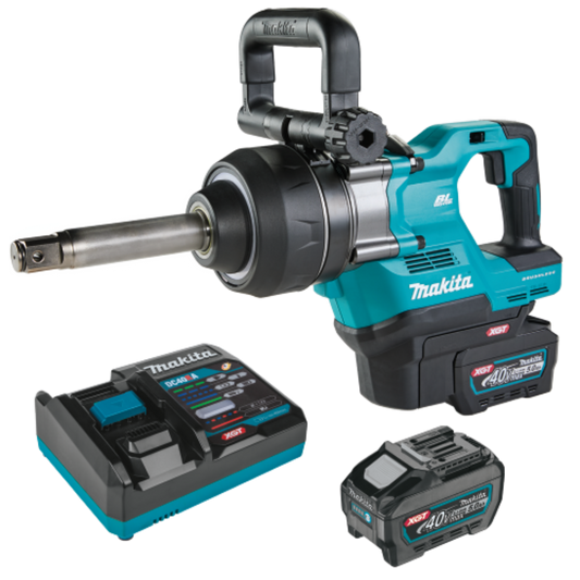 Makita 40V max XGT Brushless Cordless 4‑Sp. High‑Torque 1" Sq. Drive D‑Handle Extended Anvil Impact Wrench kit w/ Friction Ring (5.0Ah) - GWT10T