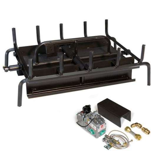 Grand Canyon Indoor Double Sided 3 Burner System with Millivolt and Remote System, 18-Inch, Natural Gas 3BRN-ST-MVK-GCRK