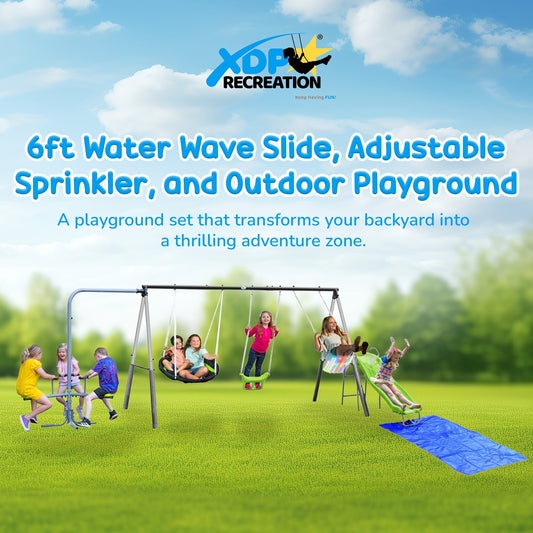 XDP Recreation Playground Park with Water Slide and Triple Fun Go Round - 412470