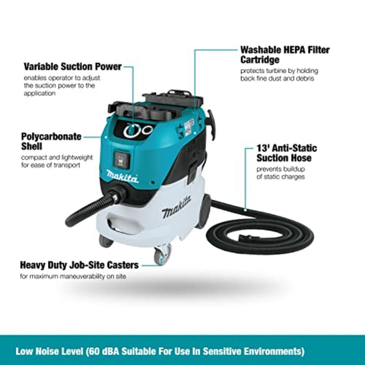 Makita 11 Gallon Wet/Dry HEPA Filter Dust Extractor/Vacuum - VC4210L