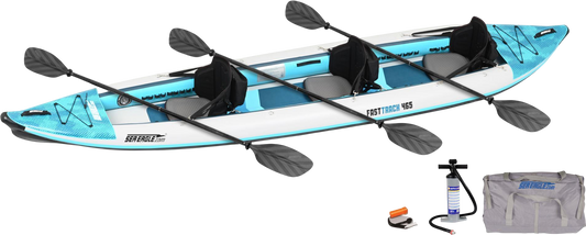 Sea Eagle 465FTK_P 465ft FastTrack V-Bottom Inflatable Kayak Pro 3 Person Package New - 465FTK_P