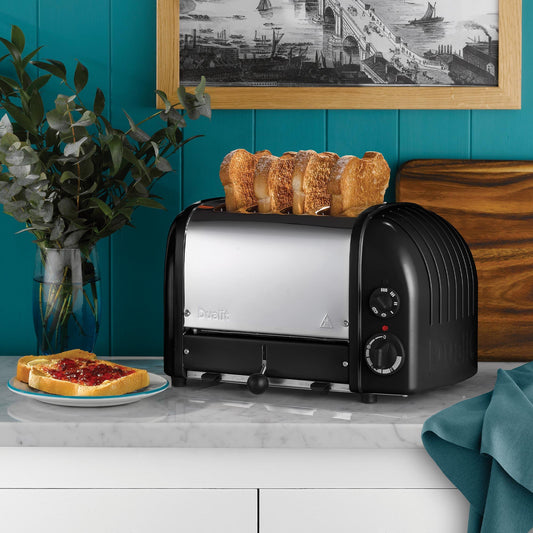 Dualit New Generation Classic 4-Slice Toaster in Matte Black - 47155