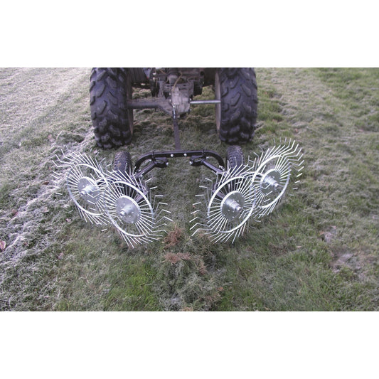 Strongway Acreage Rake 48in Dethatcher with 4 Tine Reels  - 49165