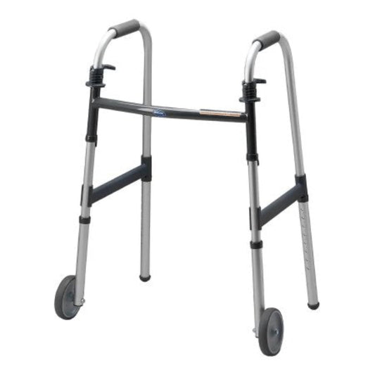 Patterson Medical- Dual Release Folding Walker Adjustable Height PVC Frame 300 lbs. Weight Capacity 33 to 39 Inch Height - 562150