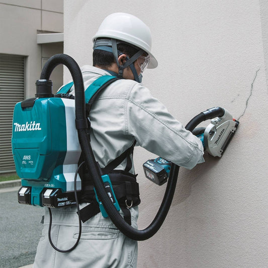 Makita  36V (18V X2) LXT Brushless 1/2 Gallon HEPA Filter Backpack Dry Dust Extractor Kit, dual port charger, AWS Capable (5.0Ah) - XCV10PTX