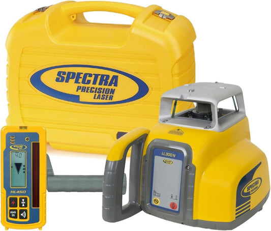 Spectra Precision LL300N Laser Level, Self Leveling Kit with HL450 Receiver, Clamp, Alkaline Batteries - LL300N