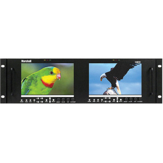 Marshall V-MD702 Dual 7" Modular Design Monitor with Composite and Component loop outs - Marshall Electronics  20x PTZ IP Camera - Black - CV620-BI2