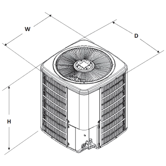 Goodman - 1.5 Ton/18,000 BTU Air Conditioner Condenser - SEER2 15.2 - Single Stage - R32 - GLXS5BA1810