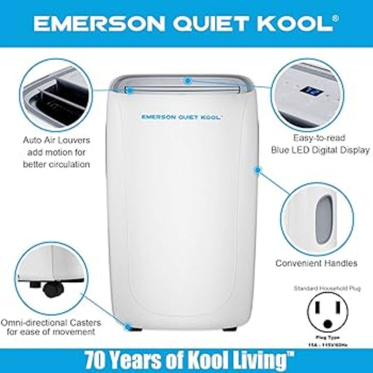 Emerson Quiet - 14000 BTU Heat/Cool Portable Air Conditioner with Wifi Controls | EAPE14RSD1