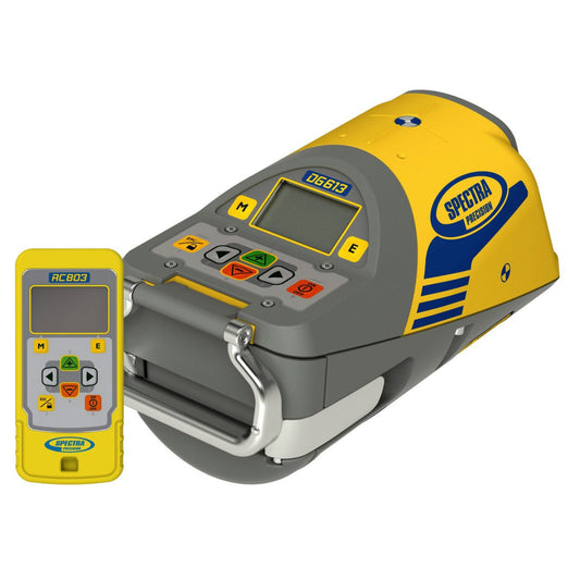 Spectra Precision Pipe Laser with Remote Control, Trivet Plate, Target, Rechargeable NiMH Batteries, Charger, Carrying Case for Laying Pipes - DG613
