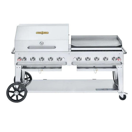 Crown Verity 72" Mobile BBQ Grill with Dome and Pro Griddle Package - Liquid Propane -  CV-MCB-72RGP-LP