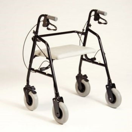 Patterson Medical - Bariatric 4 Wheel Rollator Black Adjustable Height / Extra Wide / Folding Steel Frame - 563359