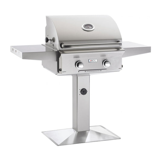 AOG American Outdoor Grill Propane Gas 24-Inch L-Series 2-Burner Grill on Pedestal - 24PPL-00SP