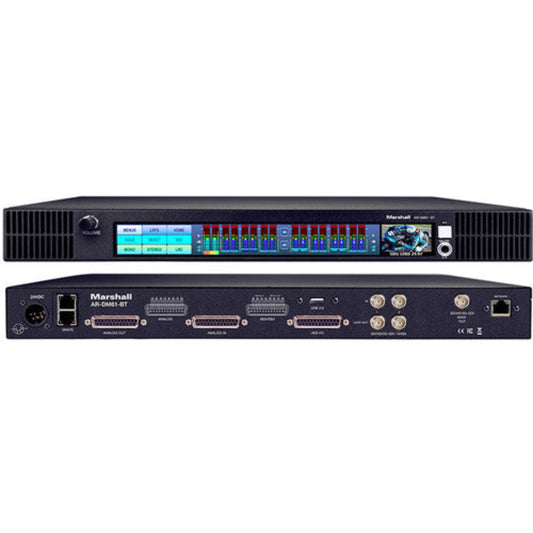 Marshall Electronics  Rackmount Multichannel Digital Audio Monitor with 64-Channel Dante Module - AR-DM61-BT-64DT