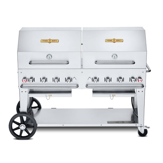 Crown Verity60" Mobile BBQ Grill with Roll Dome Package - Natural Gas -  CV-MCB-60RDP-NG