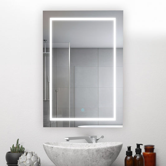 Aquadom Royale Basic Q 24" x 30" Rectangular Single View Left-Hinged Recessed or Surface Mount Medicine Cabinet With LED Lighting, Touch Screen Button, Dimmer - RBQ-2430L-N