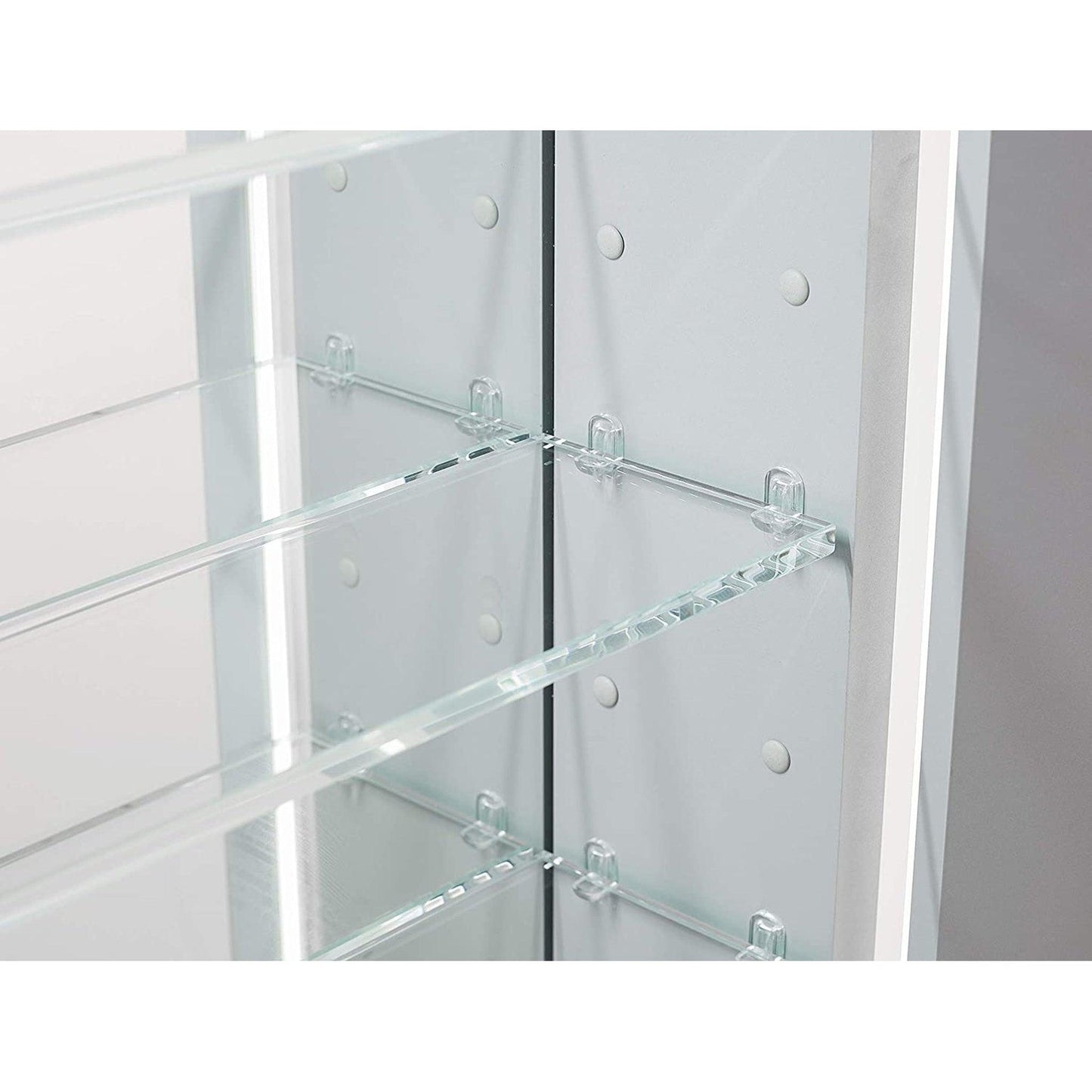 Aquadom Royale Plus 24" x 36" Rectangle Recessed or Surface Mount Single View Right Hinged LED Lighted Bathroom Medicine Cabinet With Defogger, Electrical Outlet, Magnifying Mirror - RP-2436R-N