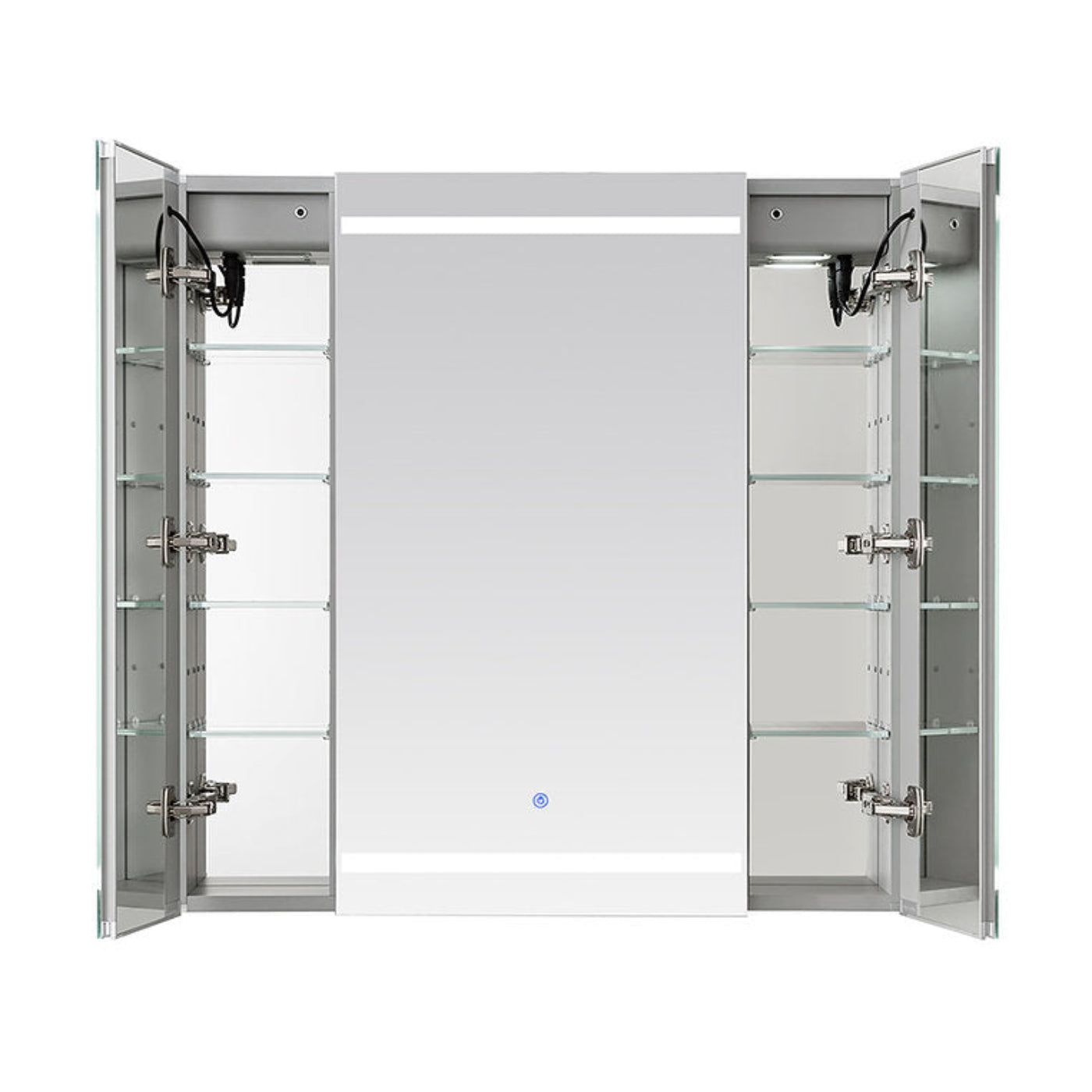 Aquadom Royale Plus 40" x 36" Triple-Door LED Lighted Medicine Cabinet With Defogger, Integrated LED 3X Magnifying Mirror and Electrical Outlet With USB - RP3-4036-N
