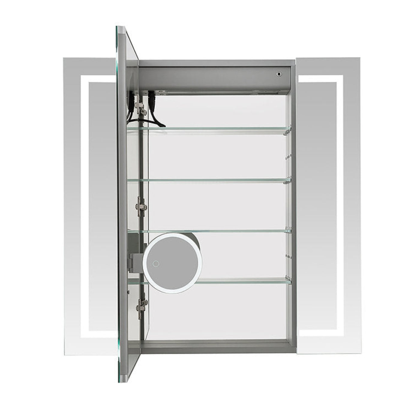 Aquadom Royale Plus 40" x 36" Triple-Door LED Lighted Medicine Cabinet With Defogger, Integrated LED 3X Magnifying Mirror and Electrical Outlet With USB - RP3-4036-N