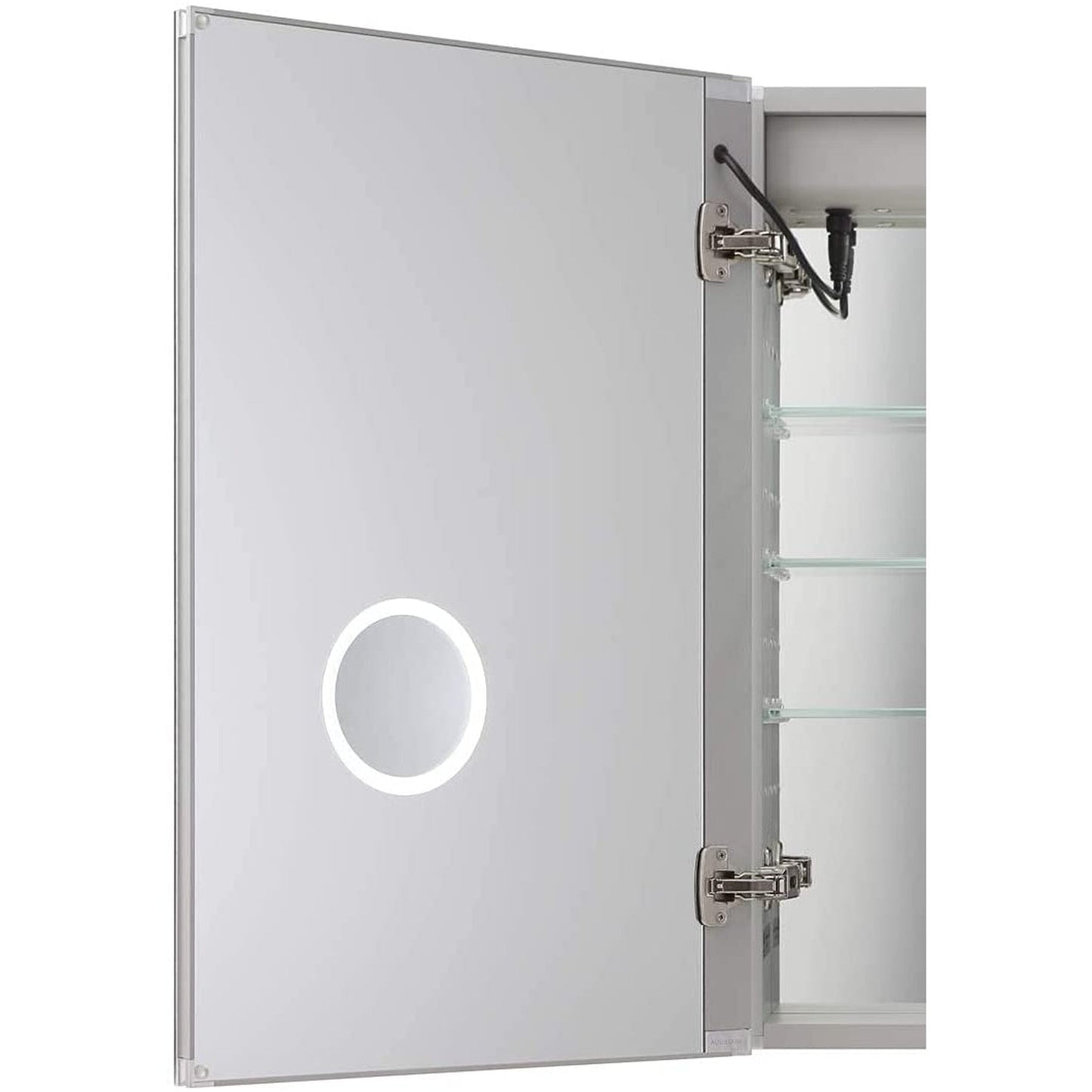 Aquadom Royale Plus 48" x 30" Extra Depth Rectangle Recessed or Surface Mount Single View LED Lighted Bathroom Medicine Cabinet With Defogger, Electrical Outlet, Magnifying Mirror - RPX-4830-6