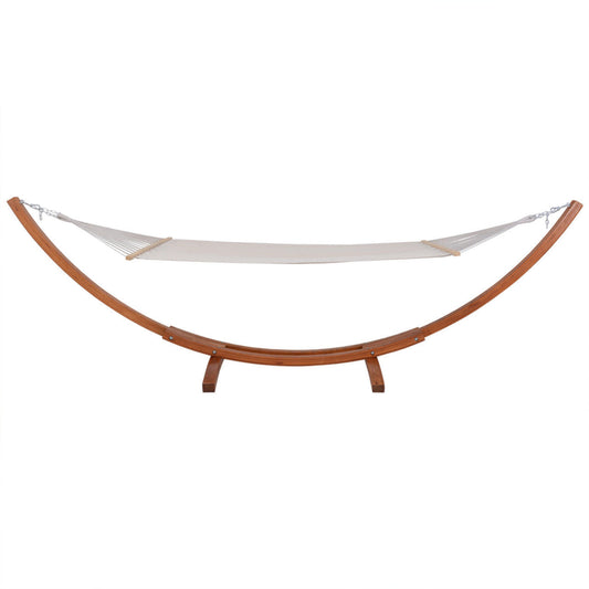 Deko Living Outdoor Cedar Wood Hammock with White Textilene Fabric  - COP20208WHT