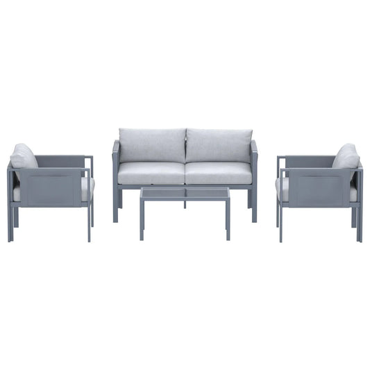 Deko Living 4 Piece Seating Outdoor Gray Sofa and Table Set  - COP30014