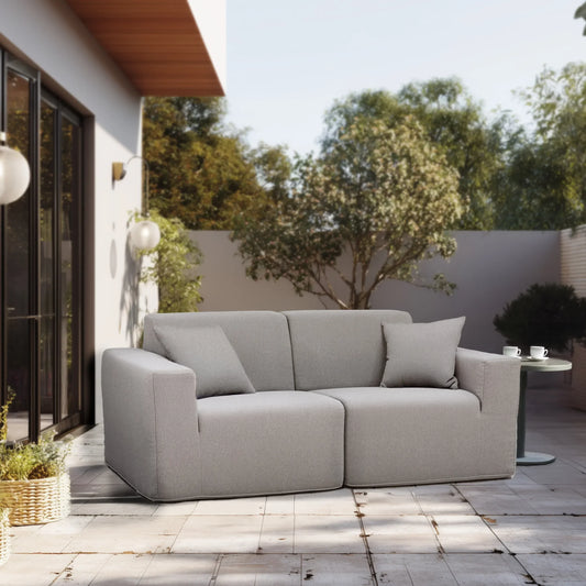 Deko Living 2 Piece Seating Gray Outdoor Compressed Foam Sectional Sofas  - COP30017SET