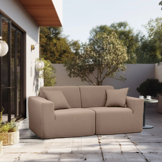 Deko Living 2 Piece Seating Brown Outdoor Compressed Foam Sectional Sofas  - COP30117SET