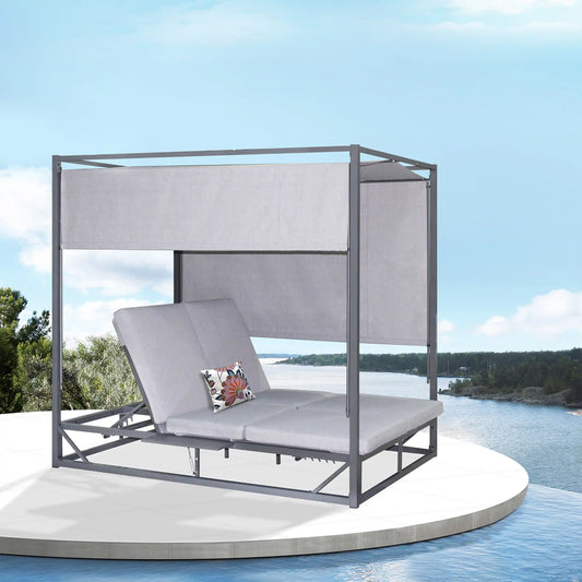 Deko Living Outdoor Gray Rectangular Patio Daybed  - COP30504DGRY