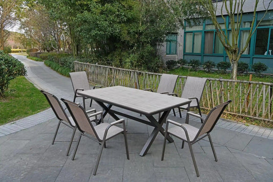 Deko Living 7 Piece Brown Outdoor Dining Chairs and Table Set  - COP30702BWN
