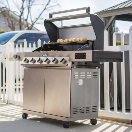 Monument Grills Denali 605 Series | 6 Burner Smart Tech Propane Gas Grill in Stainless Steel (Natural Gas Convertible) - D605