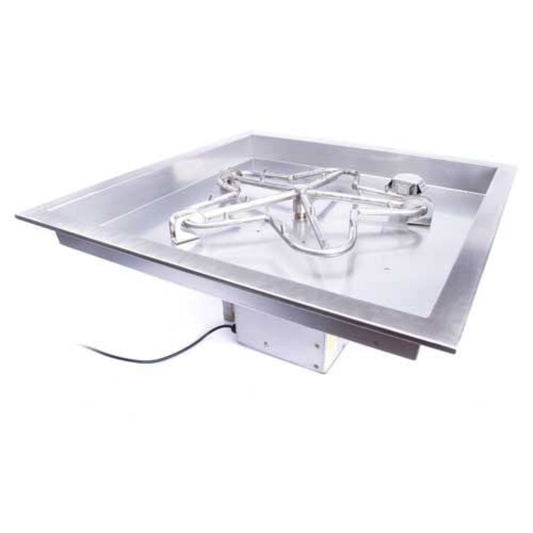 HPC 36″ Square Drop In Pan Torpedo Burner Electronic Ignition System - TOR-36FSSEI-SQBL-120VAC-NG