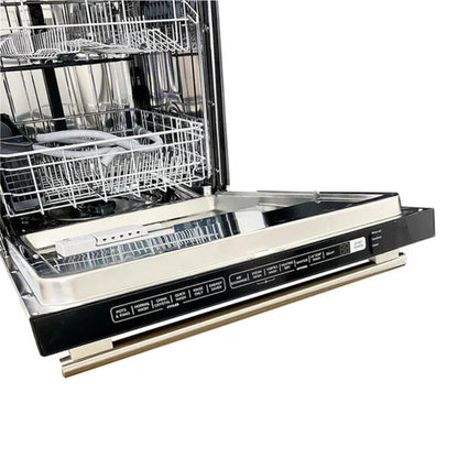 Forno 3-Piece Appliance Package - 48-Inch Dual Fuel Range, French Door Refrigerator, and Dishwasher in Stainless Steel - AP3-6156-48